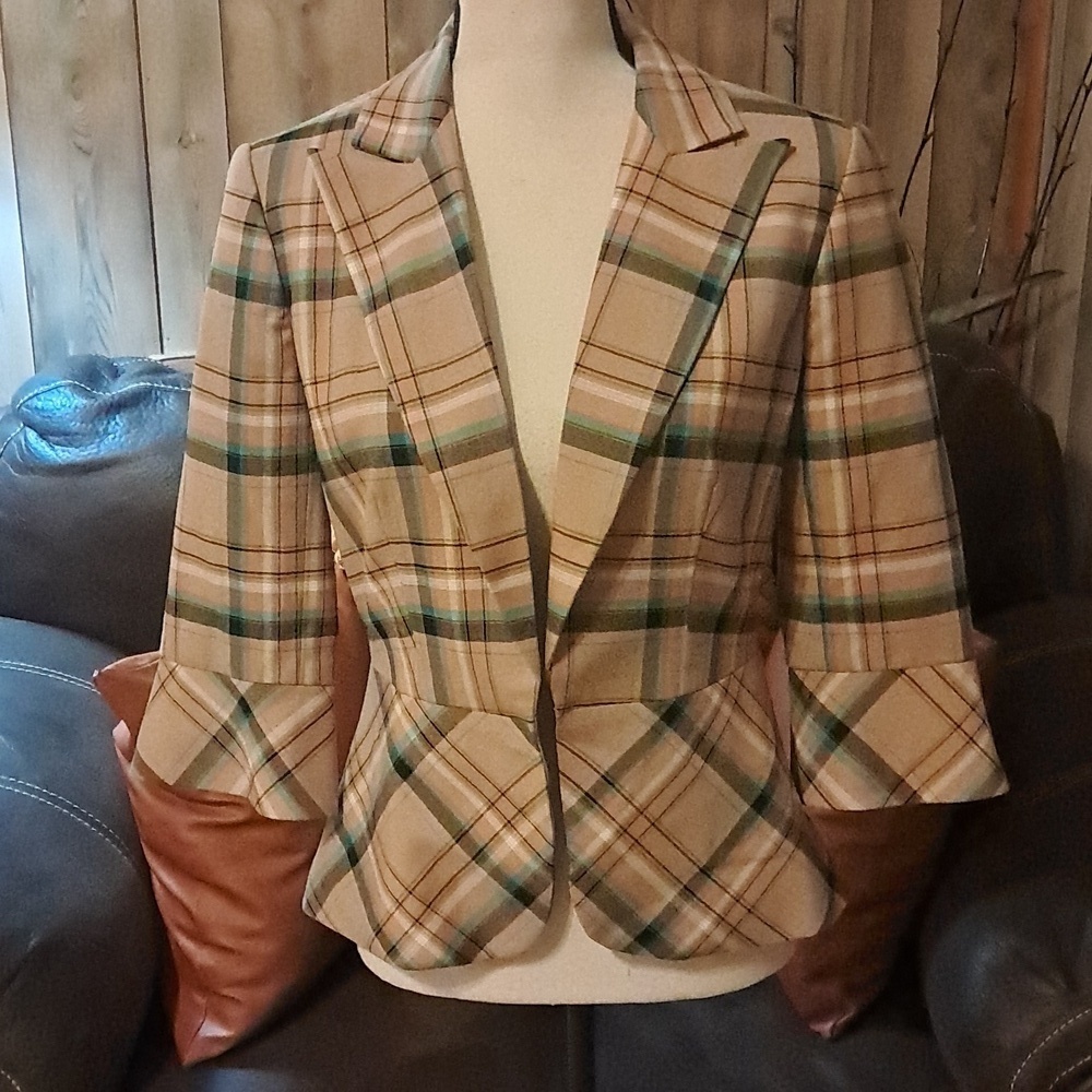 Trina Turk Los Angeles Palm Springs Plaid Blazer Resortwear Size 6 Preowned